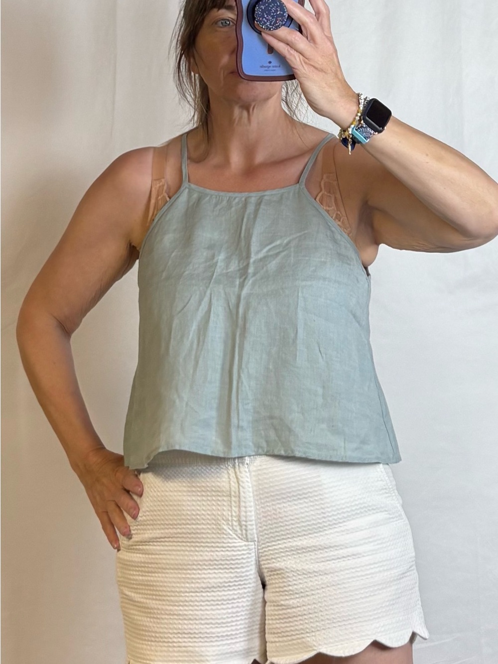 Listicle Light Sage Linen Camisole